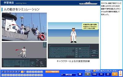 人の動きをシミュレーションした教材